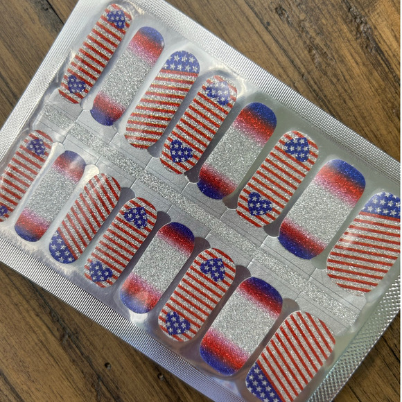 Nail Wraps 4th of July "Favorite Freedoms" 5 Complete SETS! Stars Stripes Hearts - Picture 13 of 15